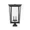 Z-Lite Seoul 4 Light Outdoor Pier Mounted Fixture, Black & Clear 571PHXXLS-SQPM-BK - alternate 4